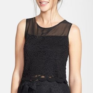 Soprano Illusion Yoke Lace Crop Tank - Nordstrom